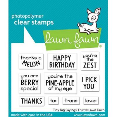 Lawn Fawn Clear Stamps - Tiny Tag Sayings Fruit